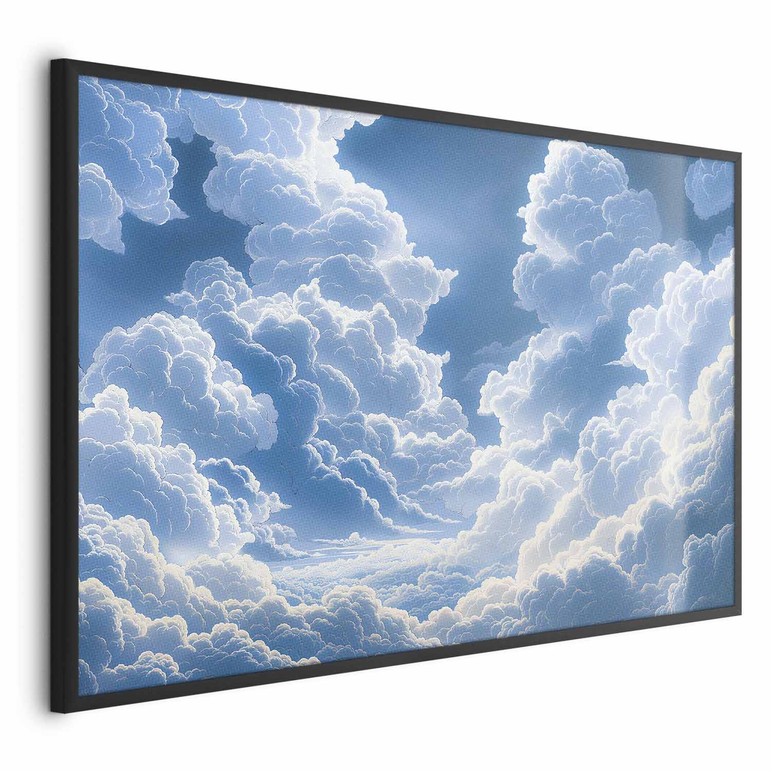 Poster - Blue Sky Breaking Through White, Fluffy Clouds