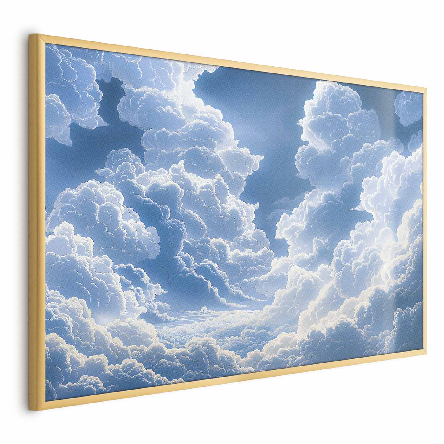 Poster - Blue Sky Breaking Through White, Fluffy Clouds