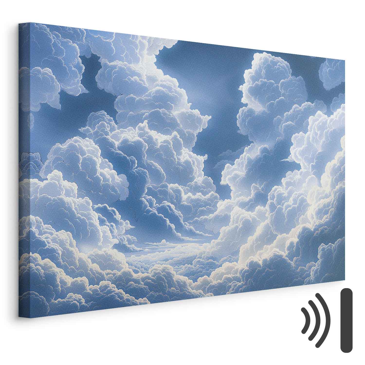 Leinwandbild - Blue Sky Breaking Through White Fluffy Clouds