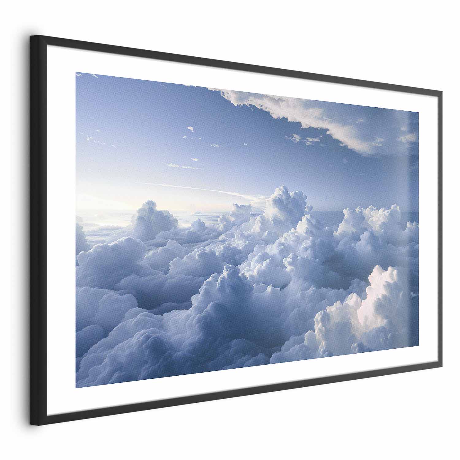 Poster - Aerial Landscapes: Sunbeams Illuminating Puffy Cloud Formations