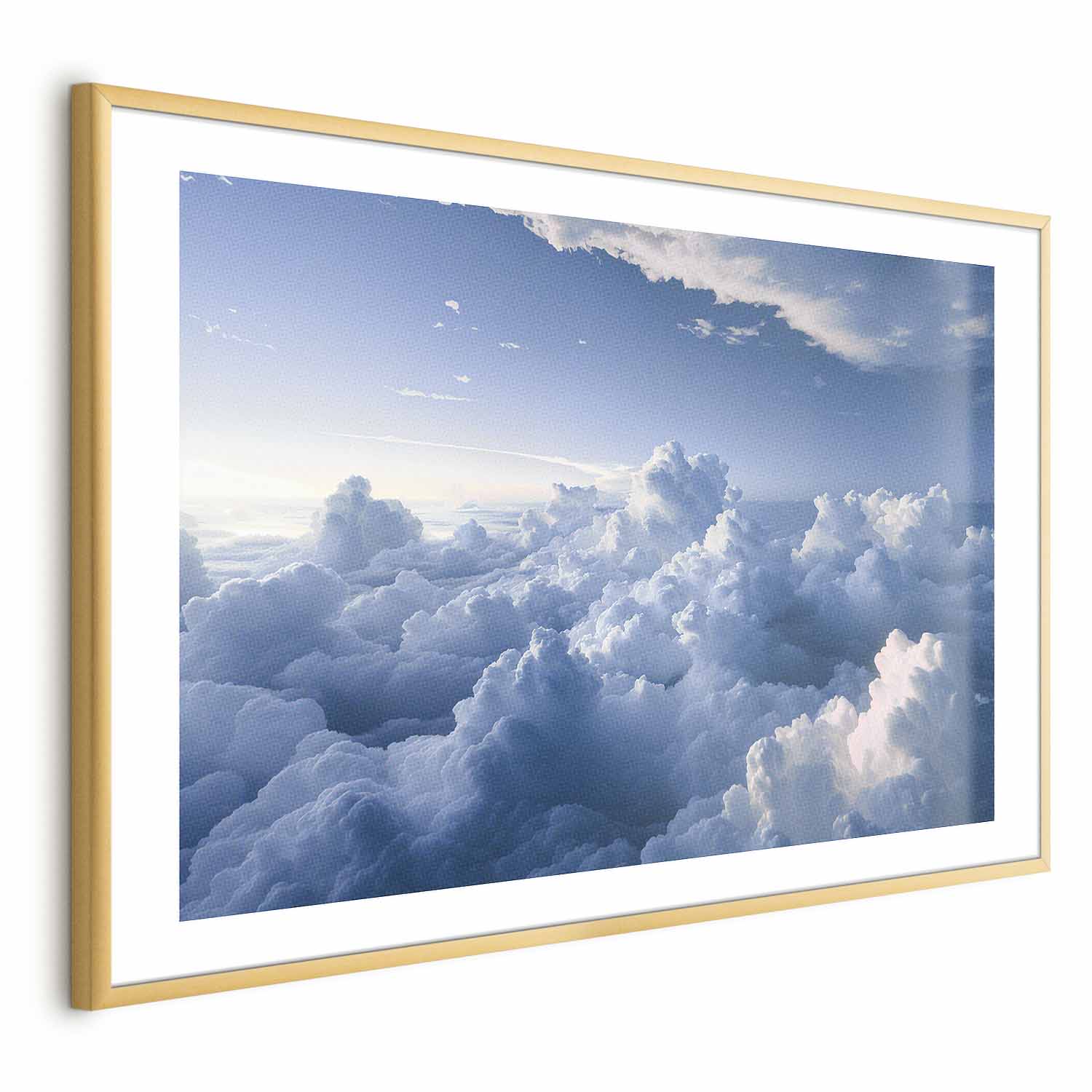 Poster - Aerial Landscapes: Sunbeams Illuminating Puffy Cloud Formations