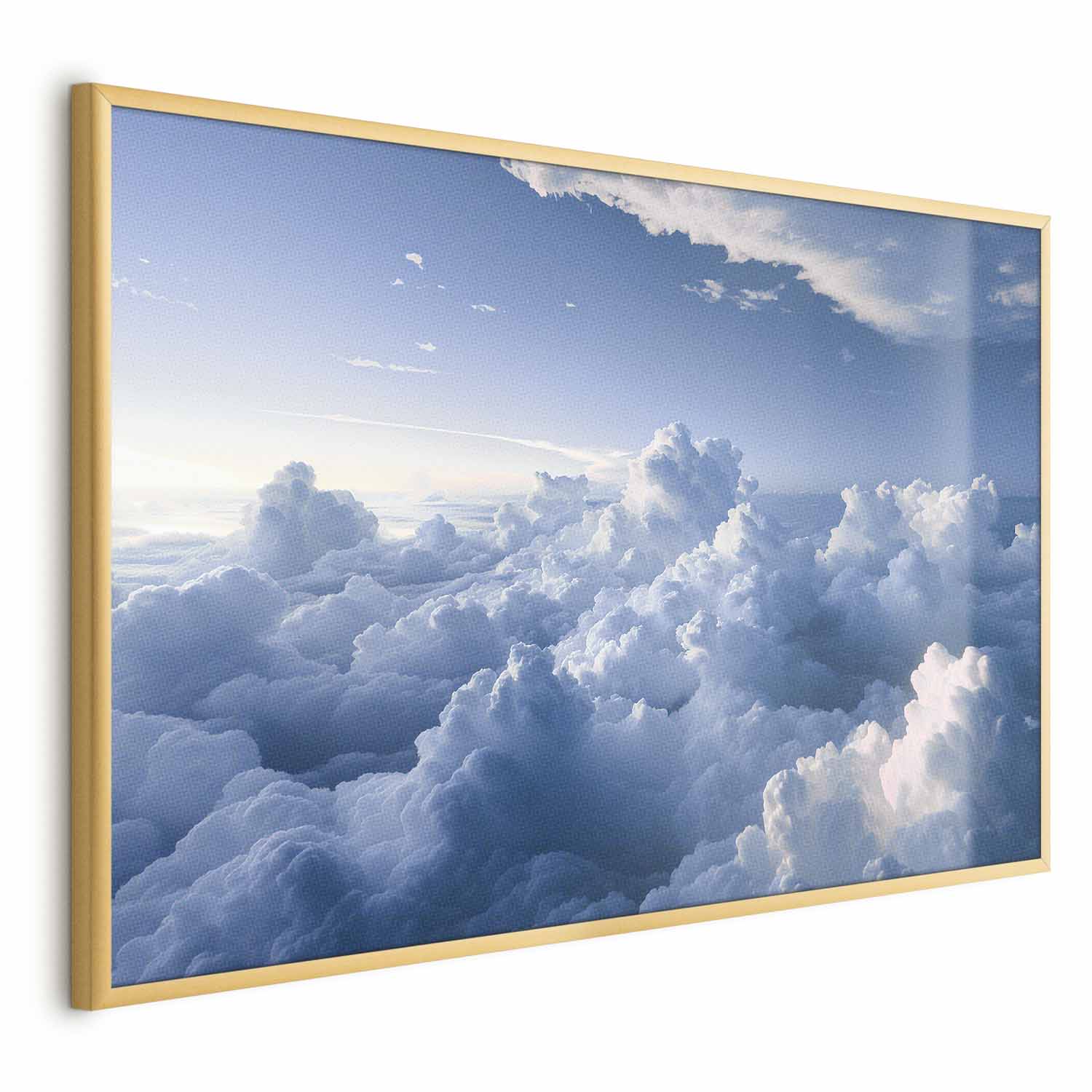 Poster - Aerial Landscapes: Sunbeams Illuminating Puffy Cloud Formations