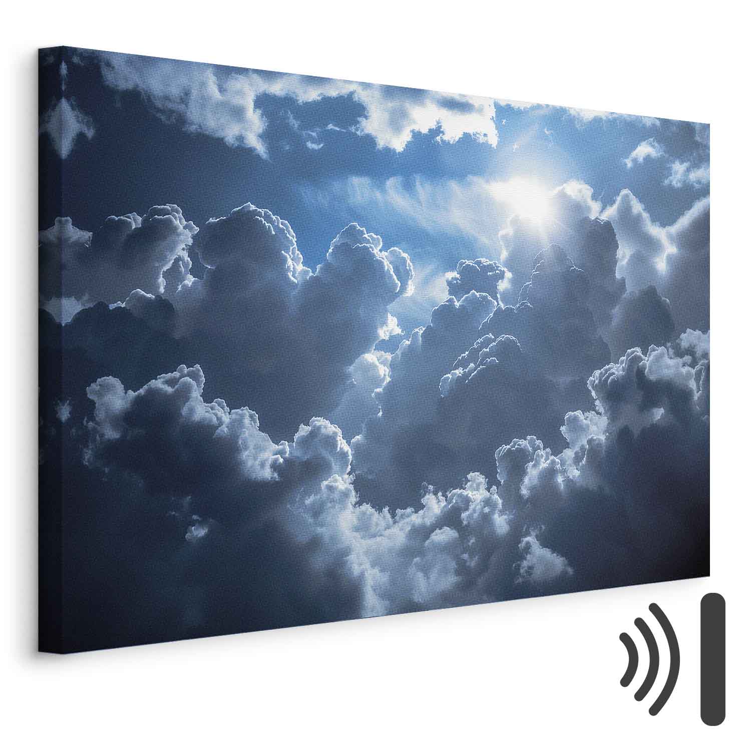 Leinwandbild - Animated Scenery: The Sun Battling with Clouds