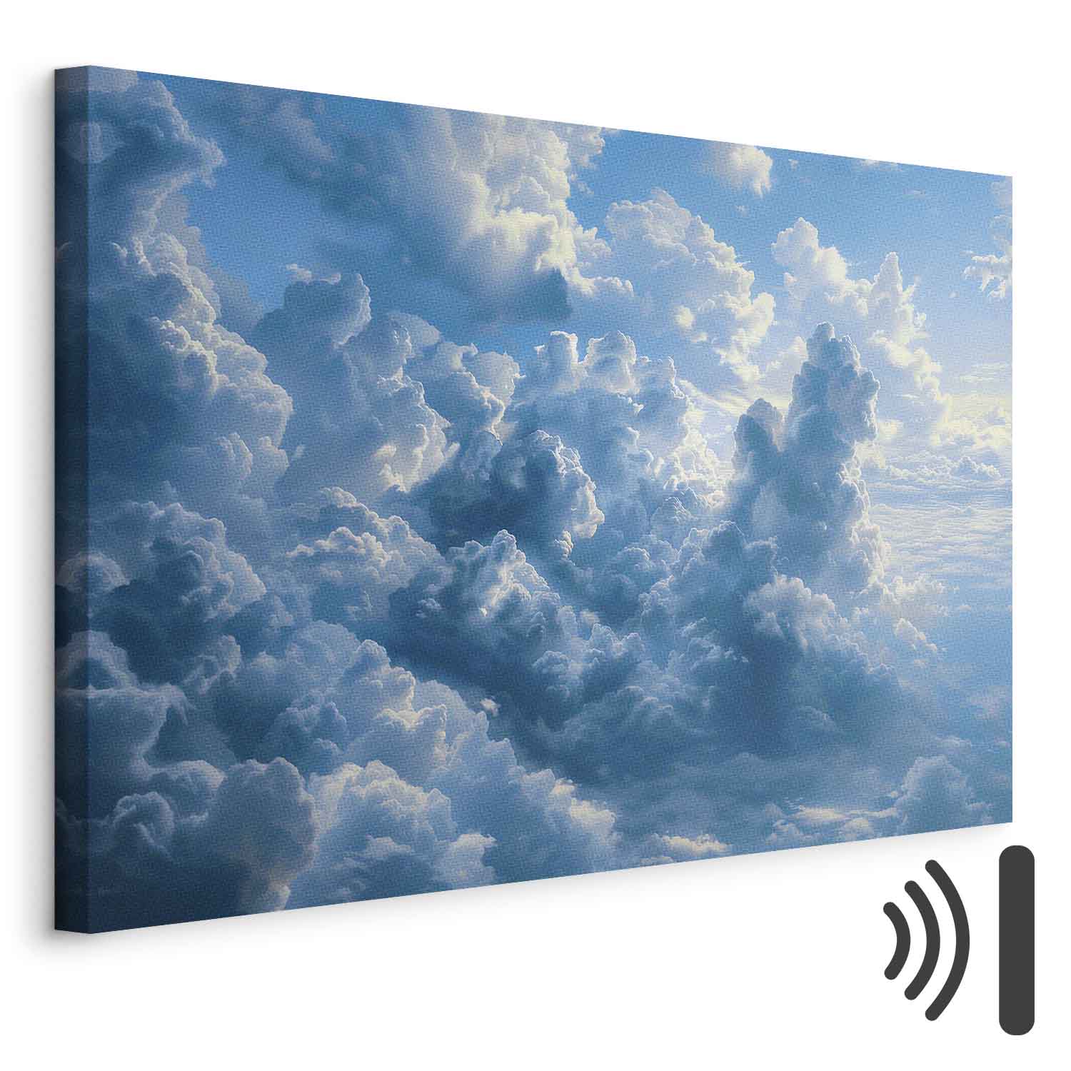 Leinwandbild - Ocean in the Air: Waving Clouds Reflecting Morning Light