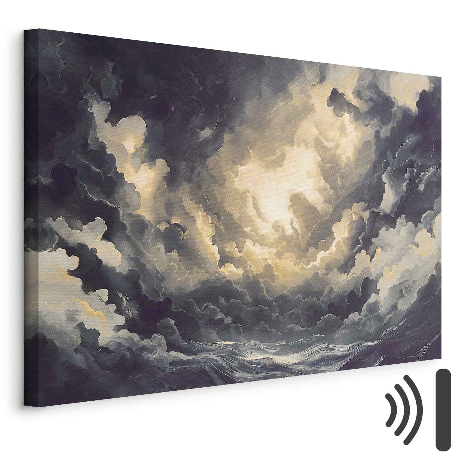 Leinwandbild - Epic Light Play: The Sun Battling for Dominance Over the Clouds