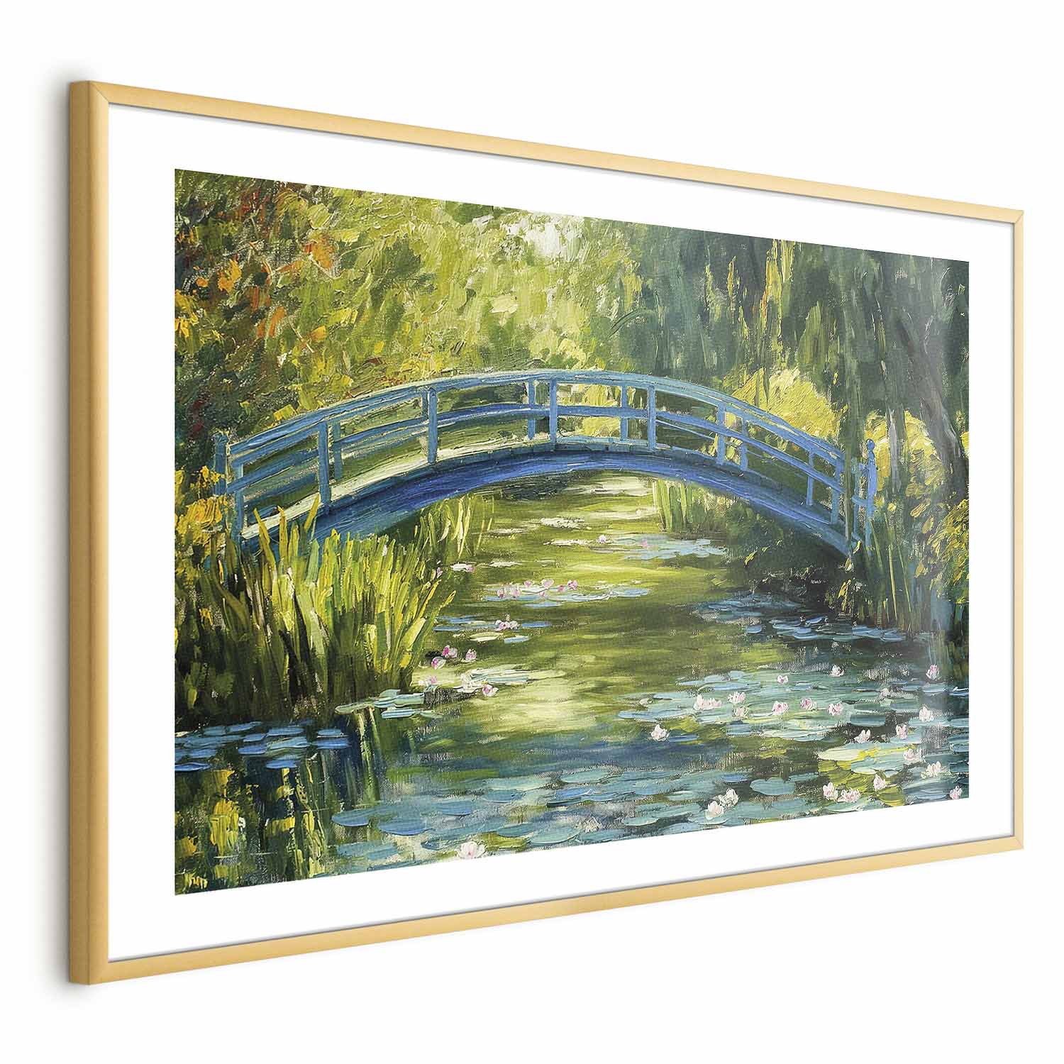 Poster - Impressionist bridge - painting of a bridge against a picturesque background