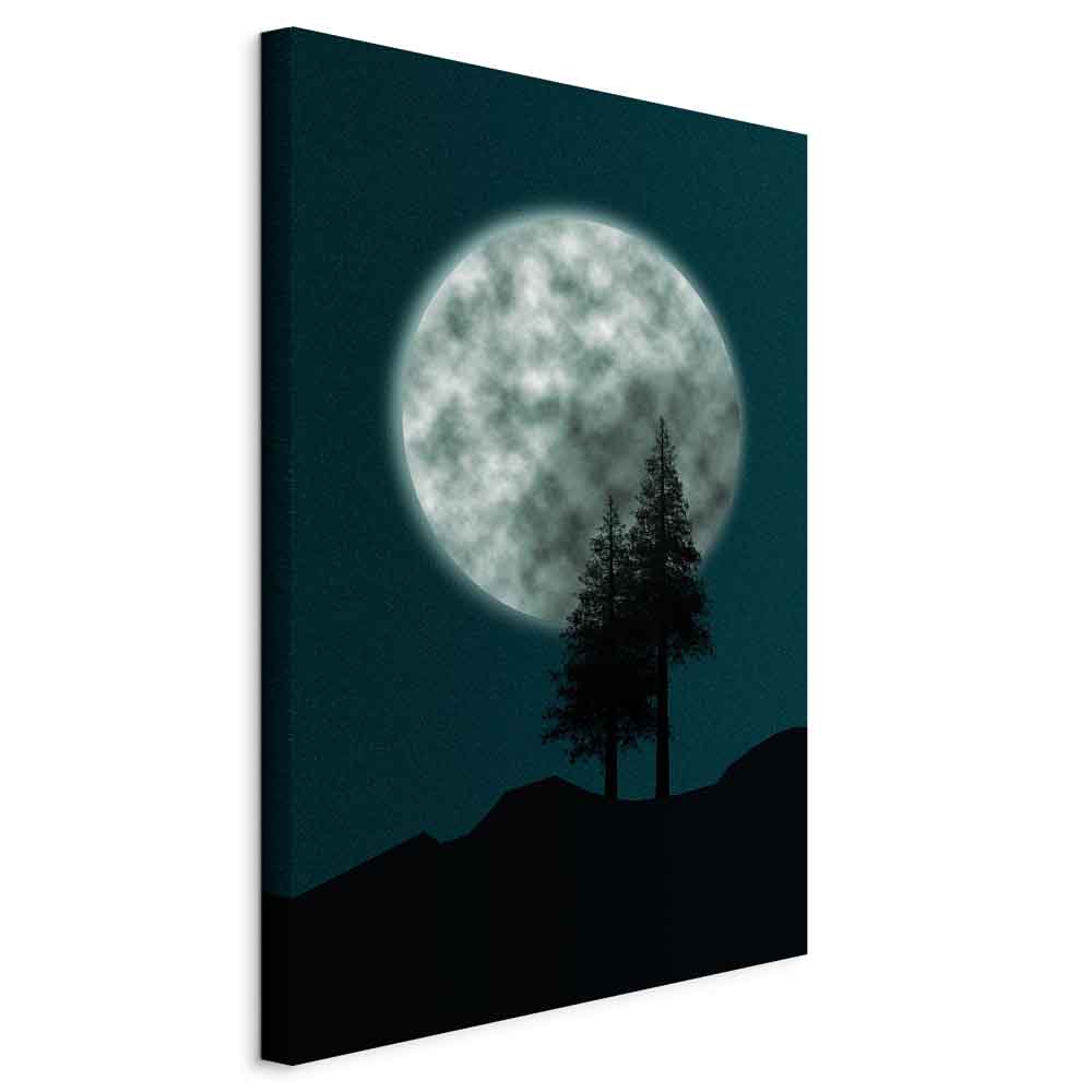 Leinwandbild - Beautiful Full Moon (1 Part) Vertical