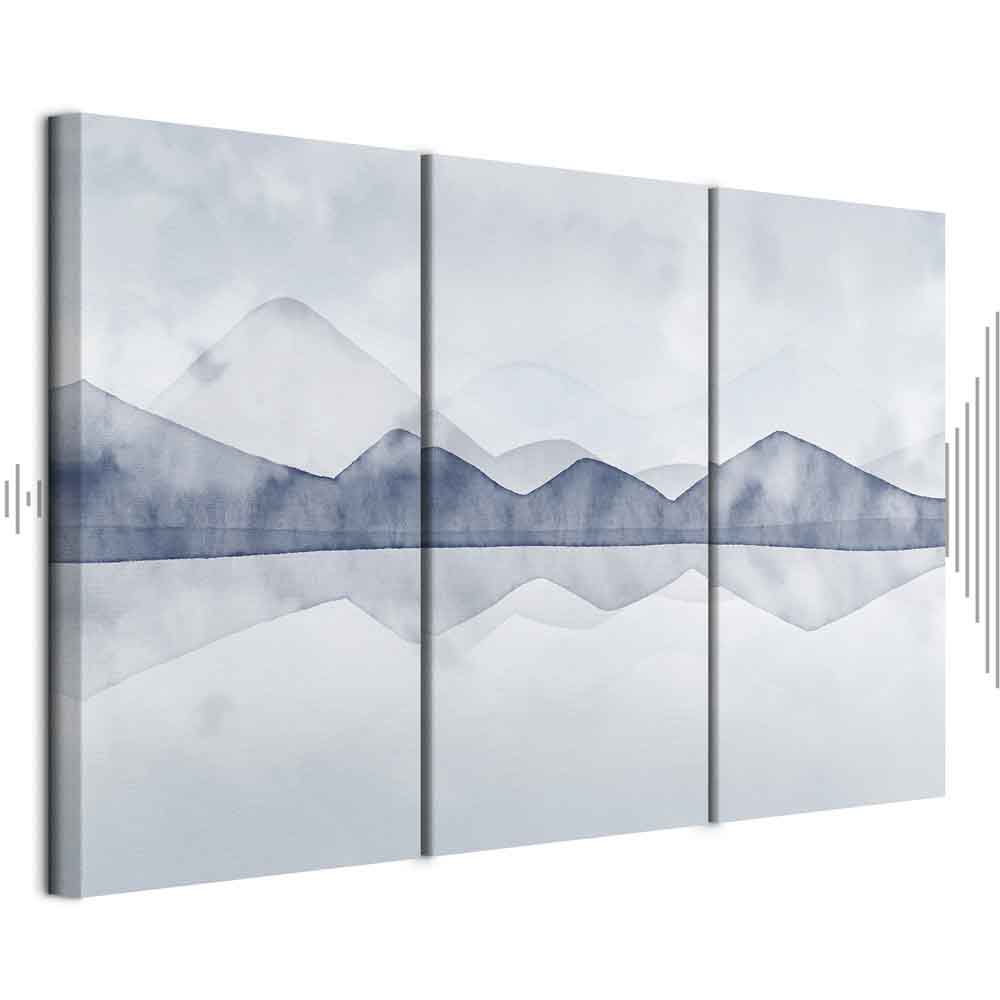 Leinwandbild - Lake in the Mountains (3 Parts)