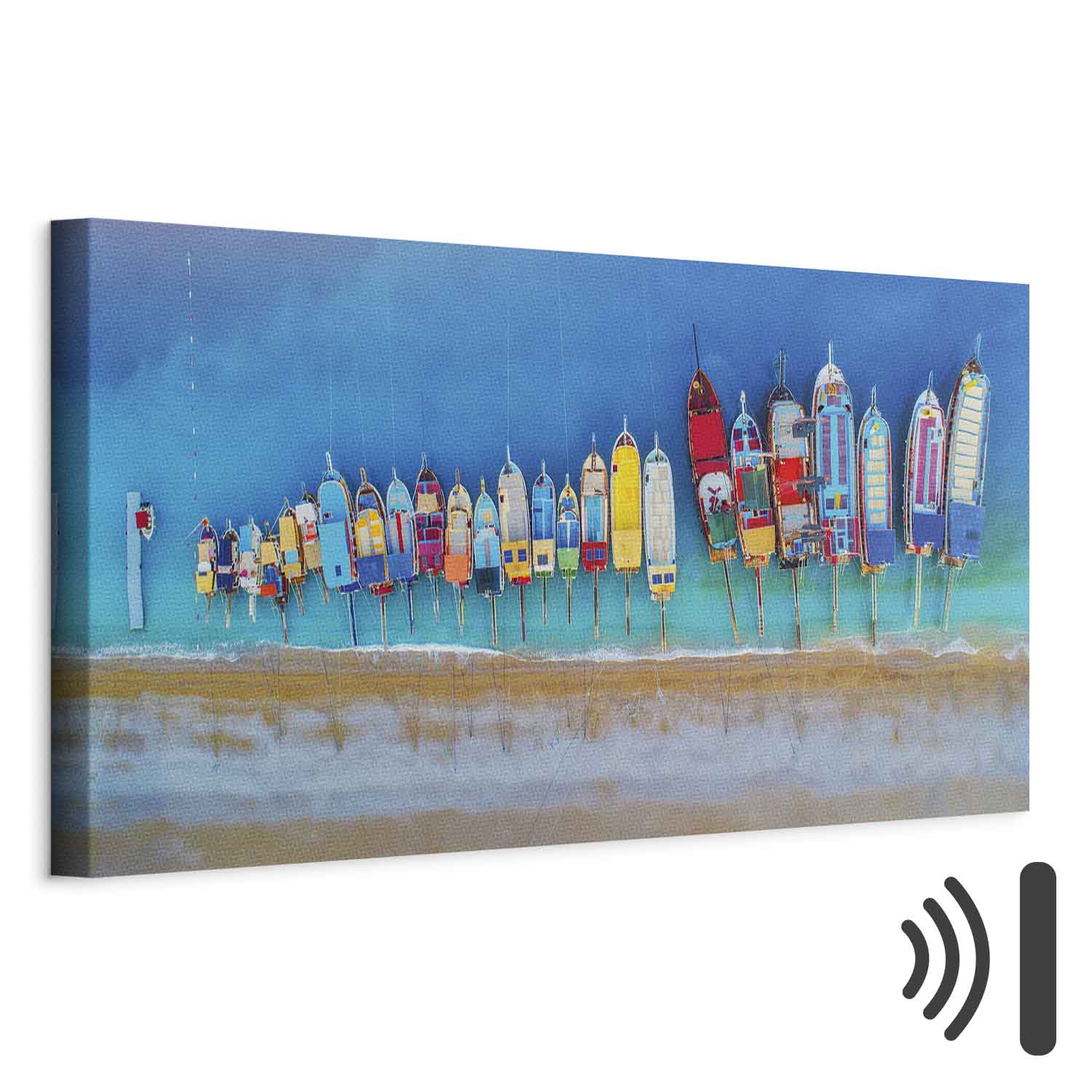 Leinwandbild - Colourful Boats (1 Part) Narrow