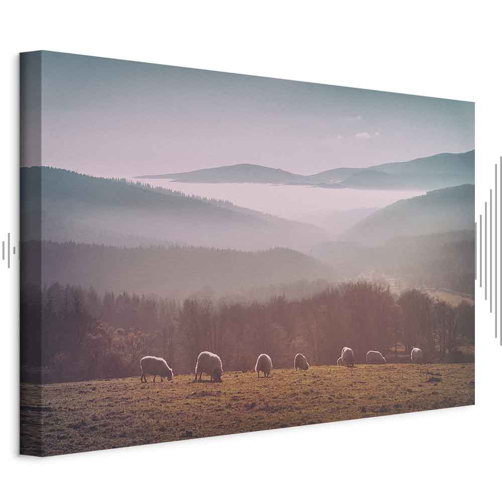 Leinwandbild - Sheep in Mountain Landscape (1-part) - Animals in Nature