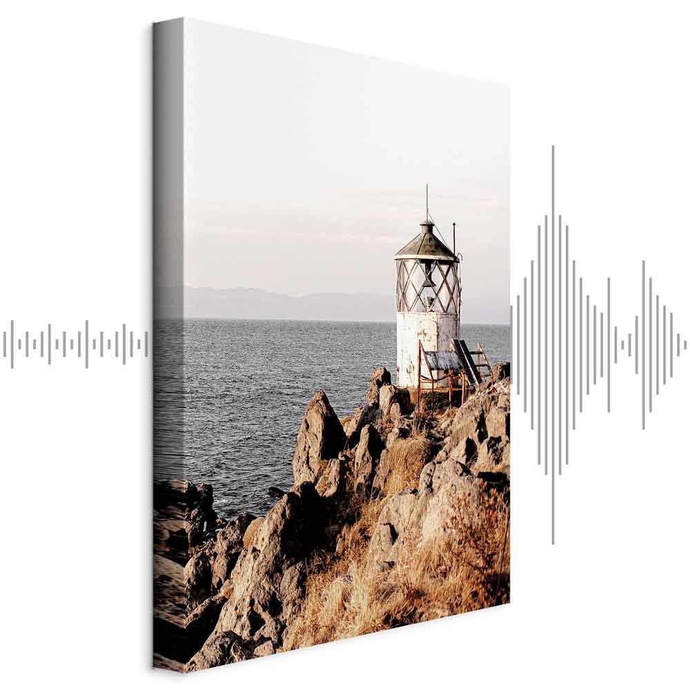 Leinwandbild - Lantern On The Cliff (1 Part) Vertical