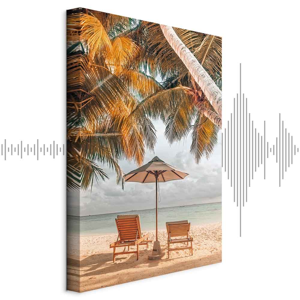 Leinwandbild - Palm Umbrella (1 Part) Vertical