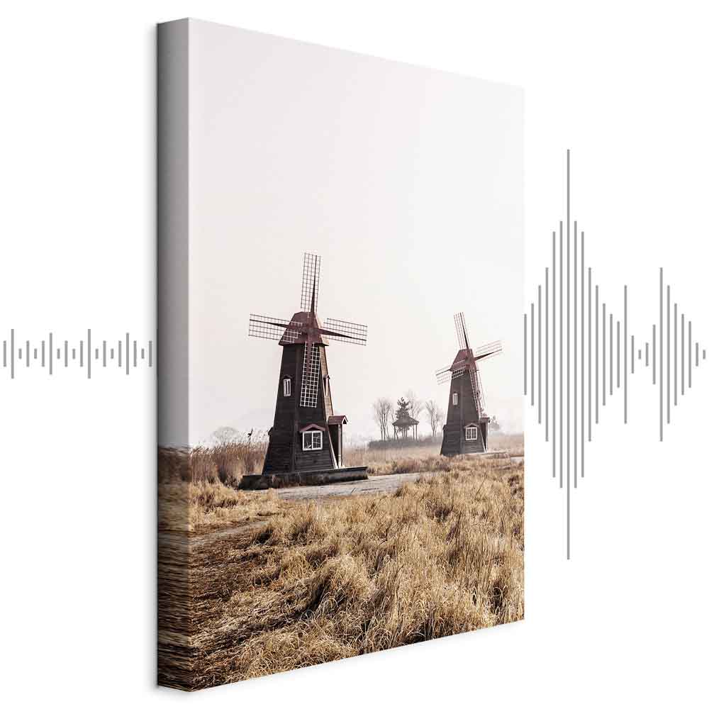Leinwandbild - Wooden Windmill (1 Part) Vertical