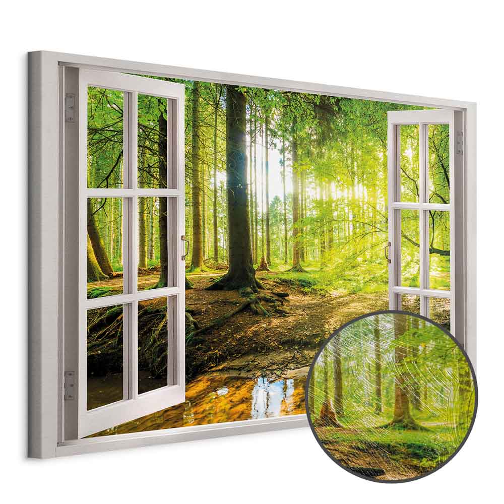 Leinwandbild - Window: View on Forest