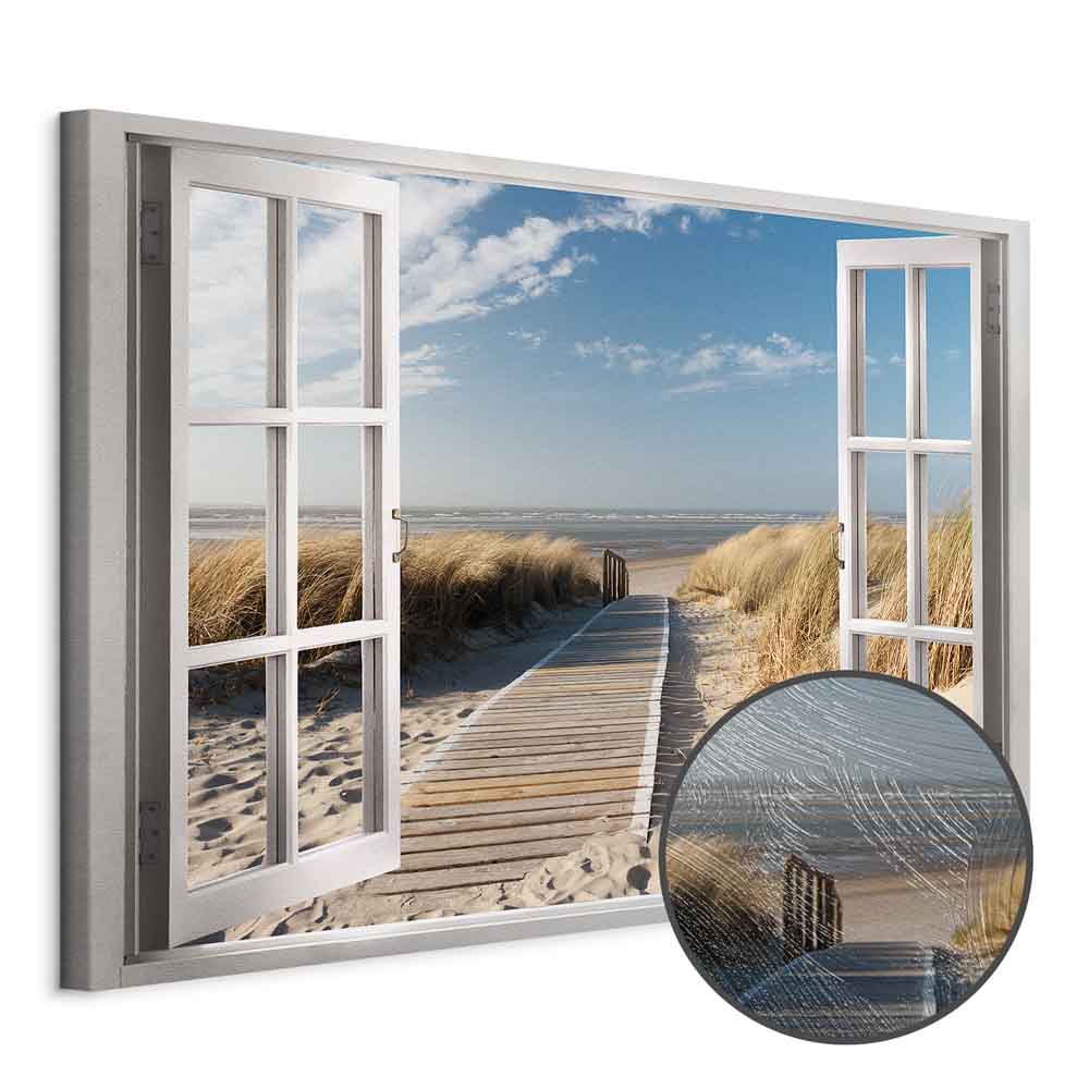 Leinwandbild - Window: View of the Beach