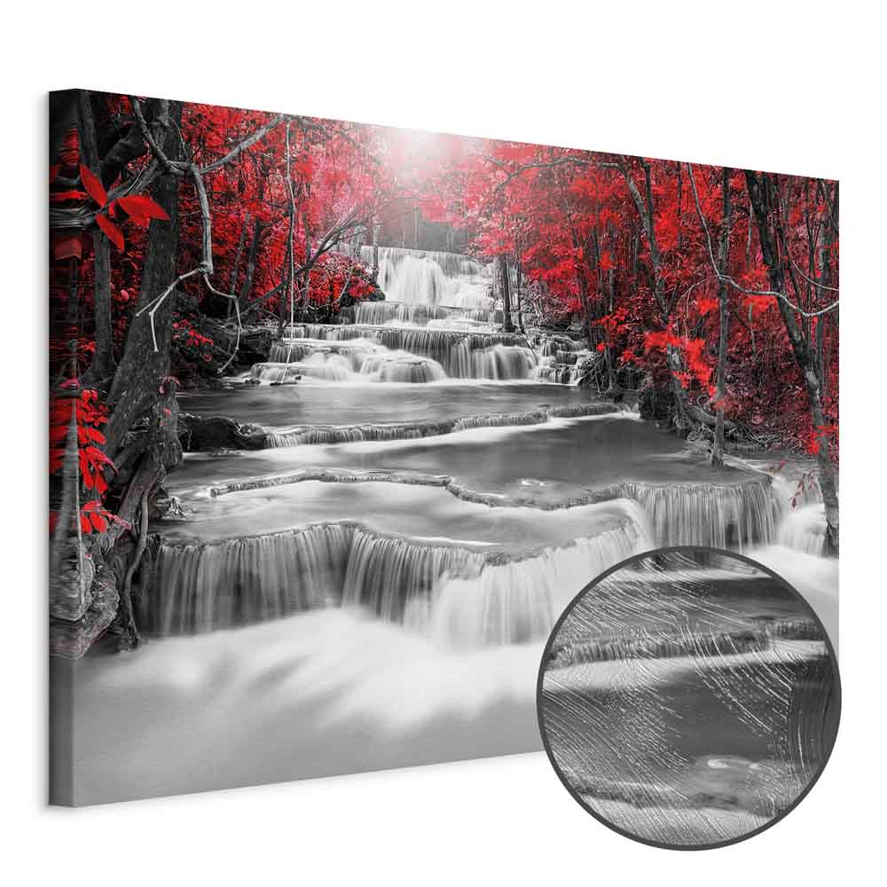 Leinwandbild - Cascade of Thoughts (1 Part) Wide Red