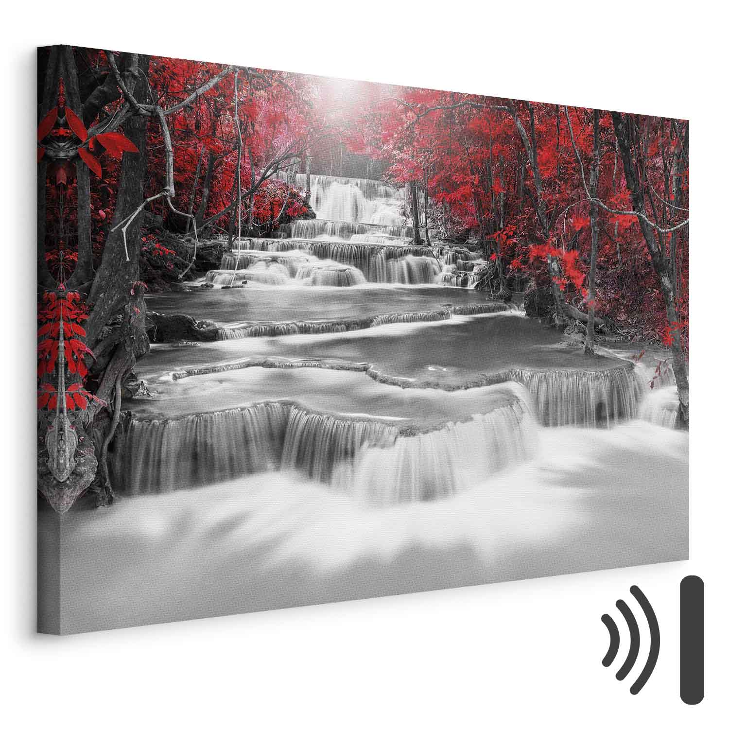 Leinwandbild - Cascade of Thoughts (1 Part) Wide Red