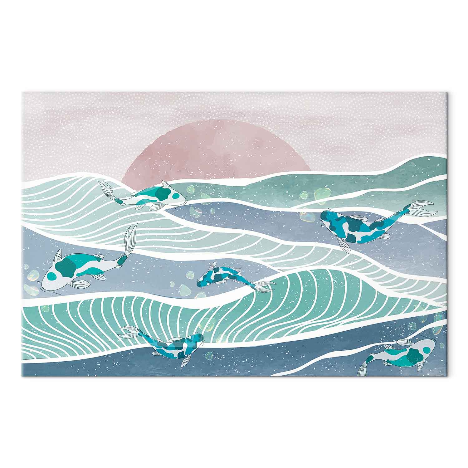Leinwandbild - Fish on the waves