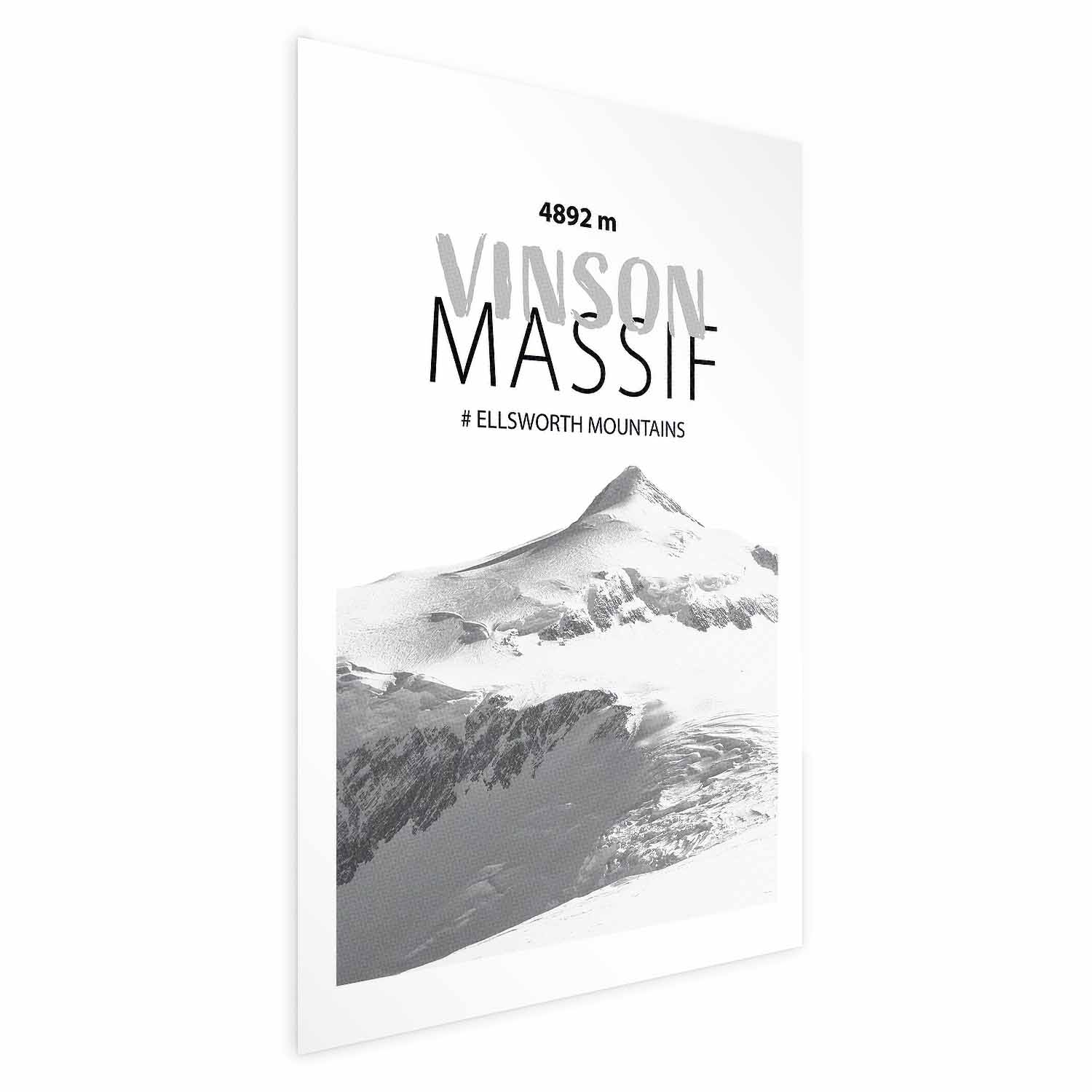 Poster - The majestic Vinson Massif mountain peak, crown of mountains, mountain landscape