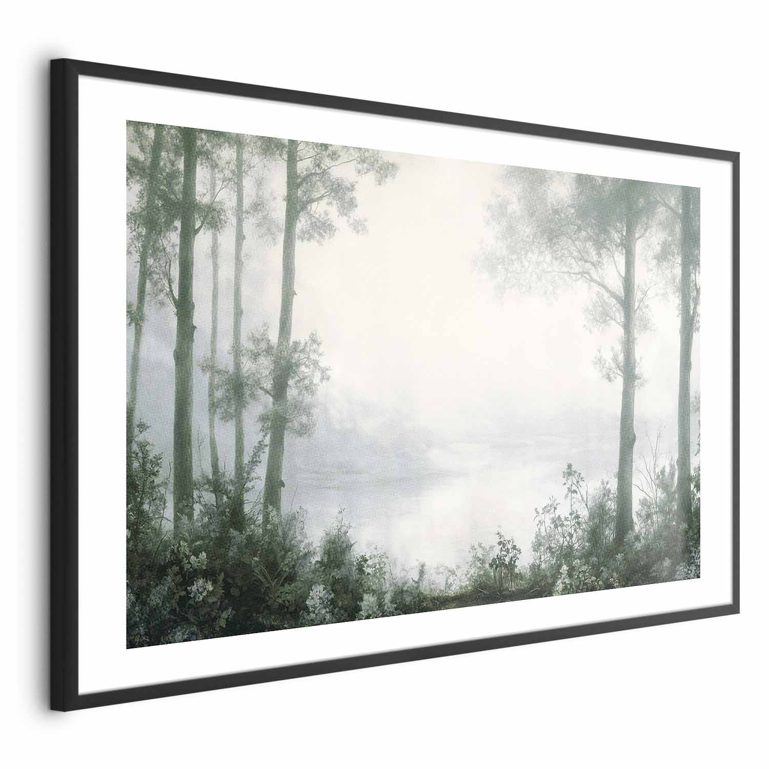 Poster - Forest and Pond in Patinated Green