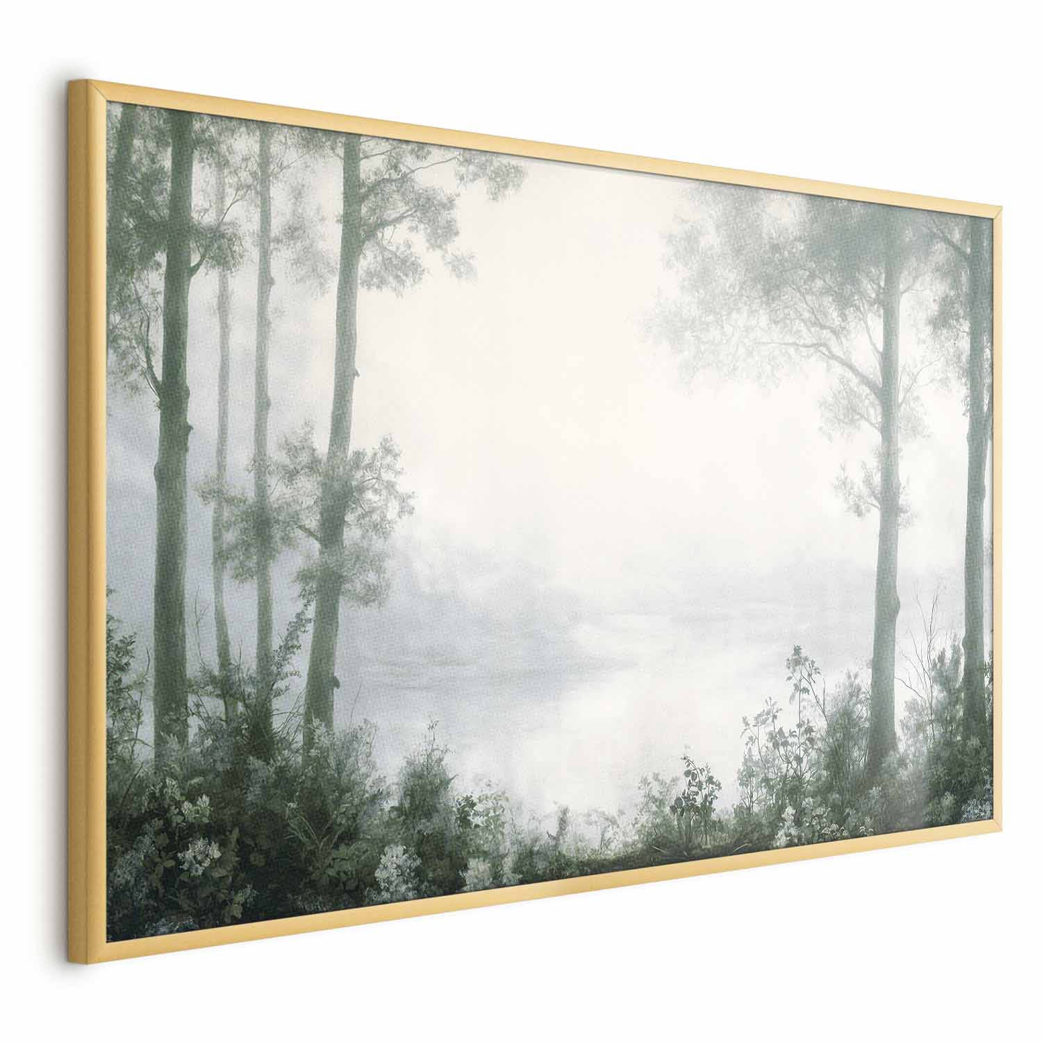 Poster - Forest and Pond in Patinated Green