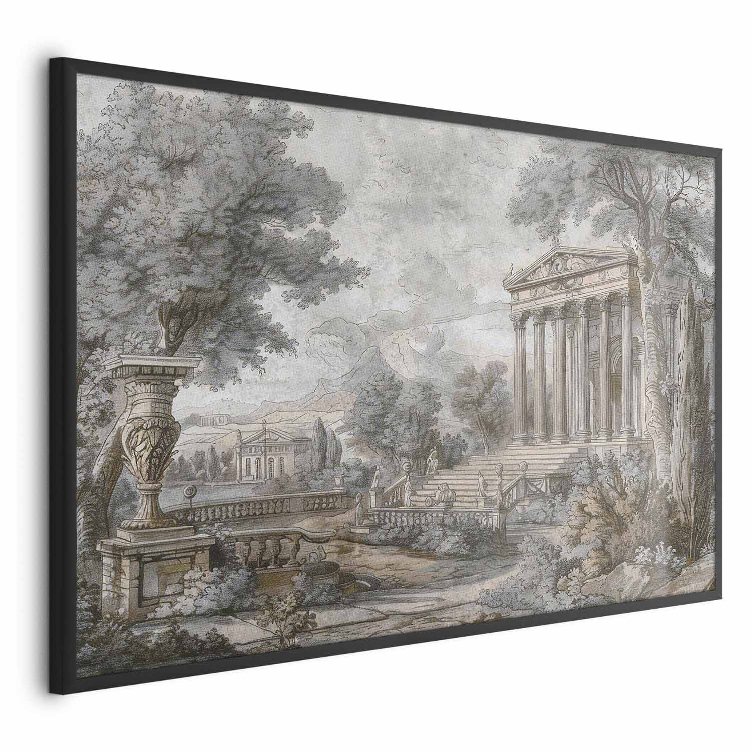 Poster - Temple on the Hill - Greek Architecture in Muted Tones