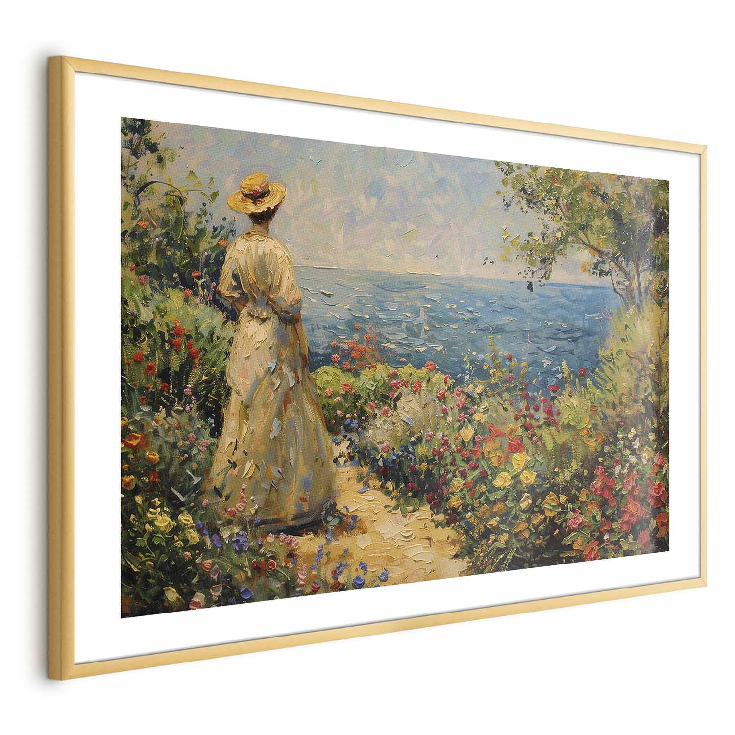 Poster - Nostalgic impression - a pensive woman contemplating