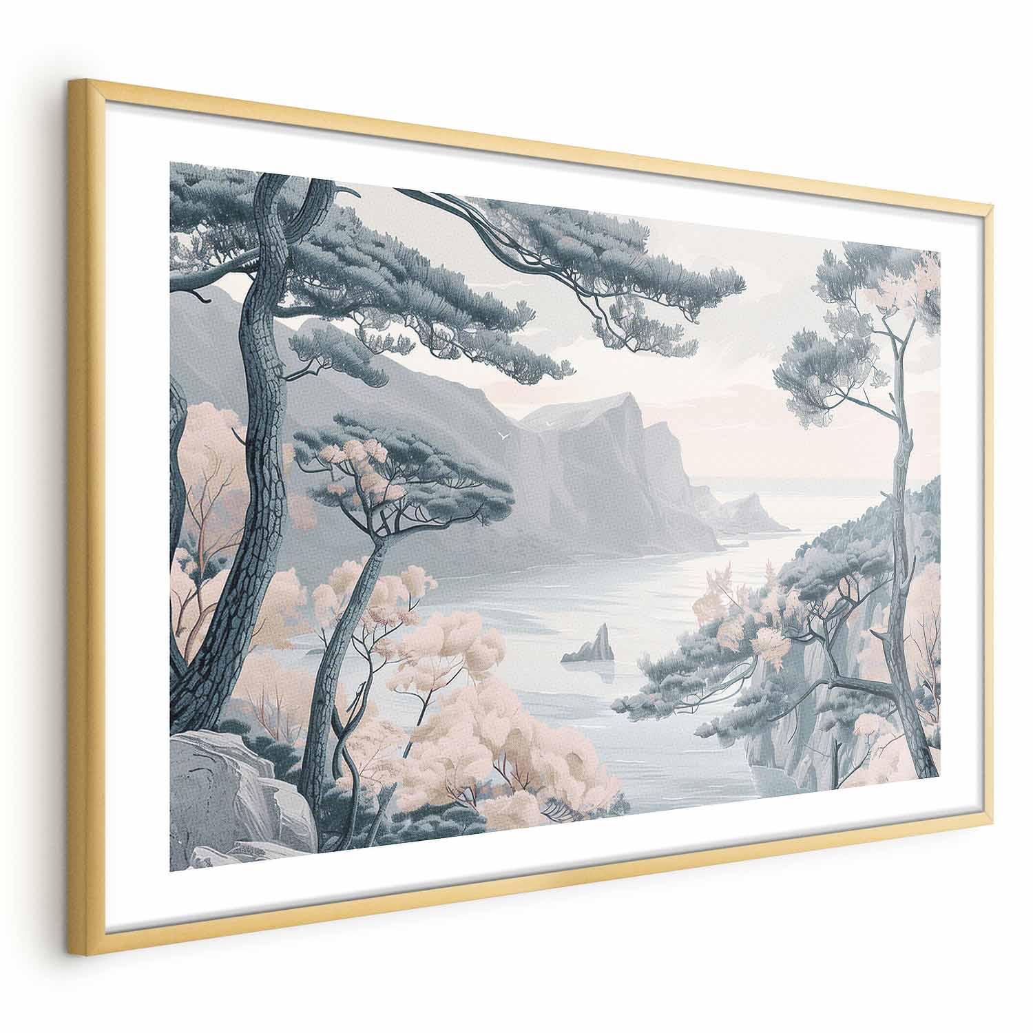 Poster - Blue Coast in Delicate Colors