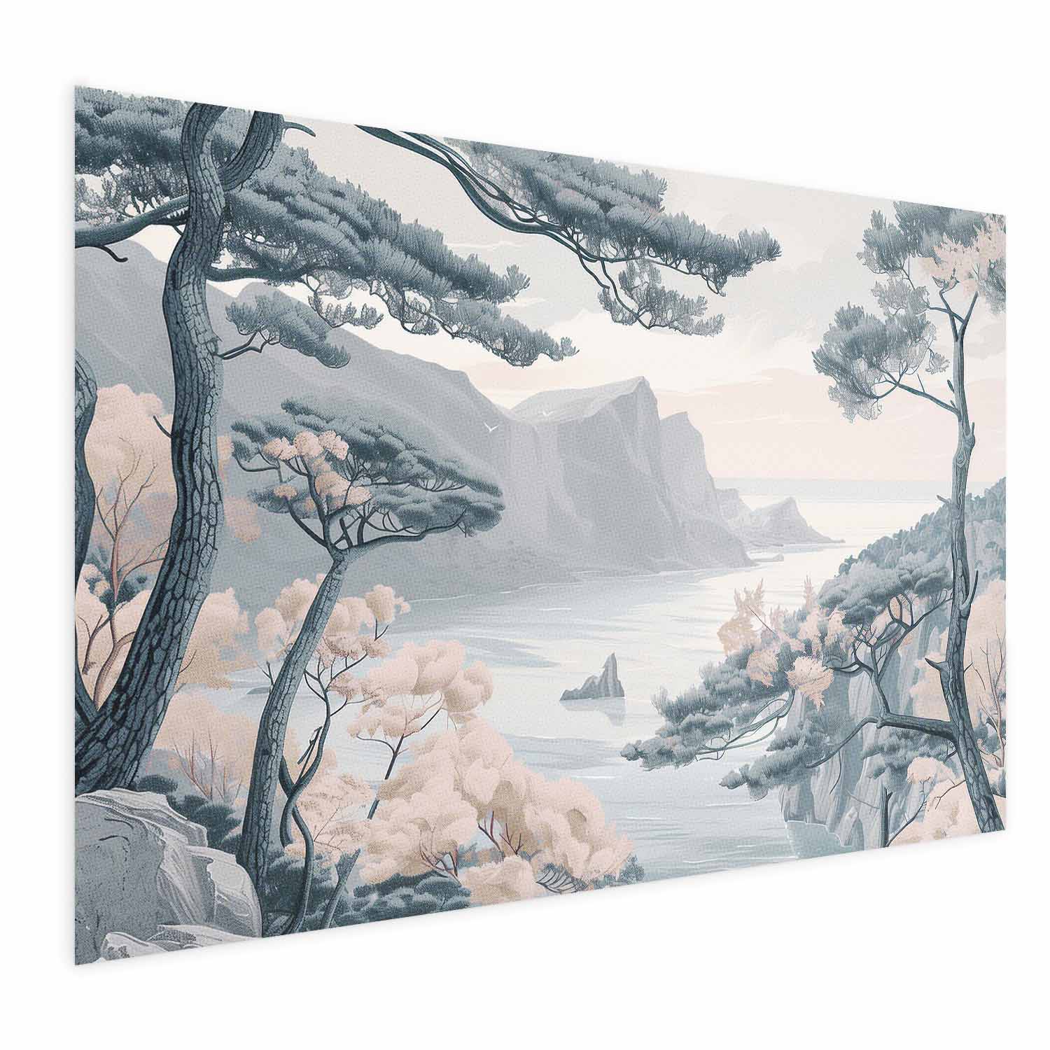 Poster - Blue Coast in Delicate Colors