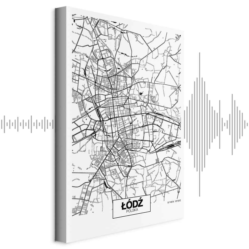 Leinwandbild - City Plan: Lodz (1 Part) Vertical