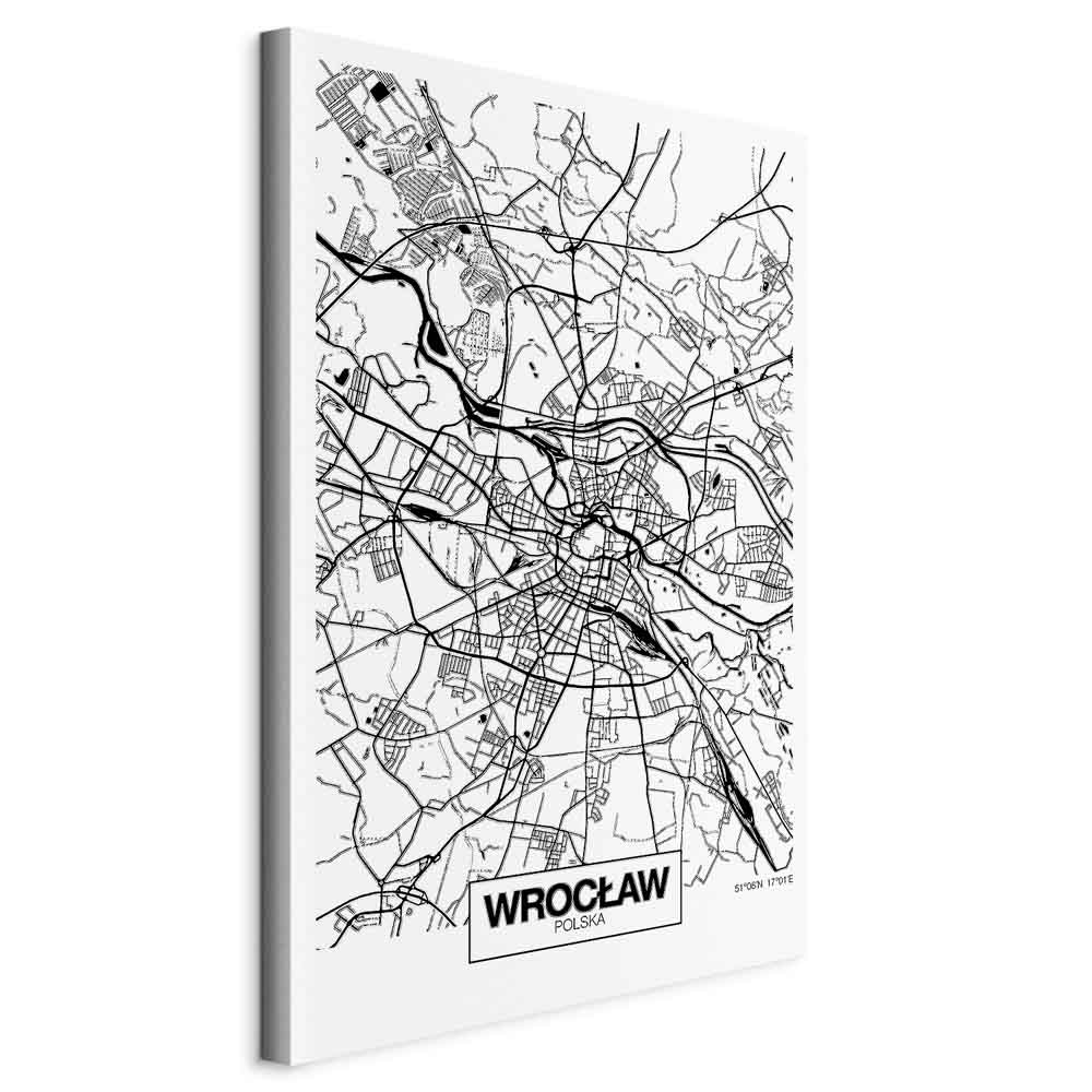 Leinwandbild - City Plan: Wroclaw (1 Part) Vertical