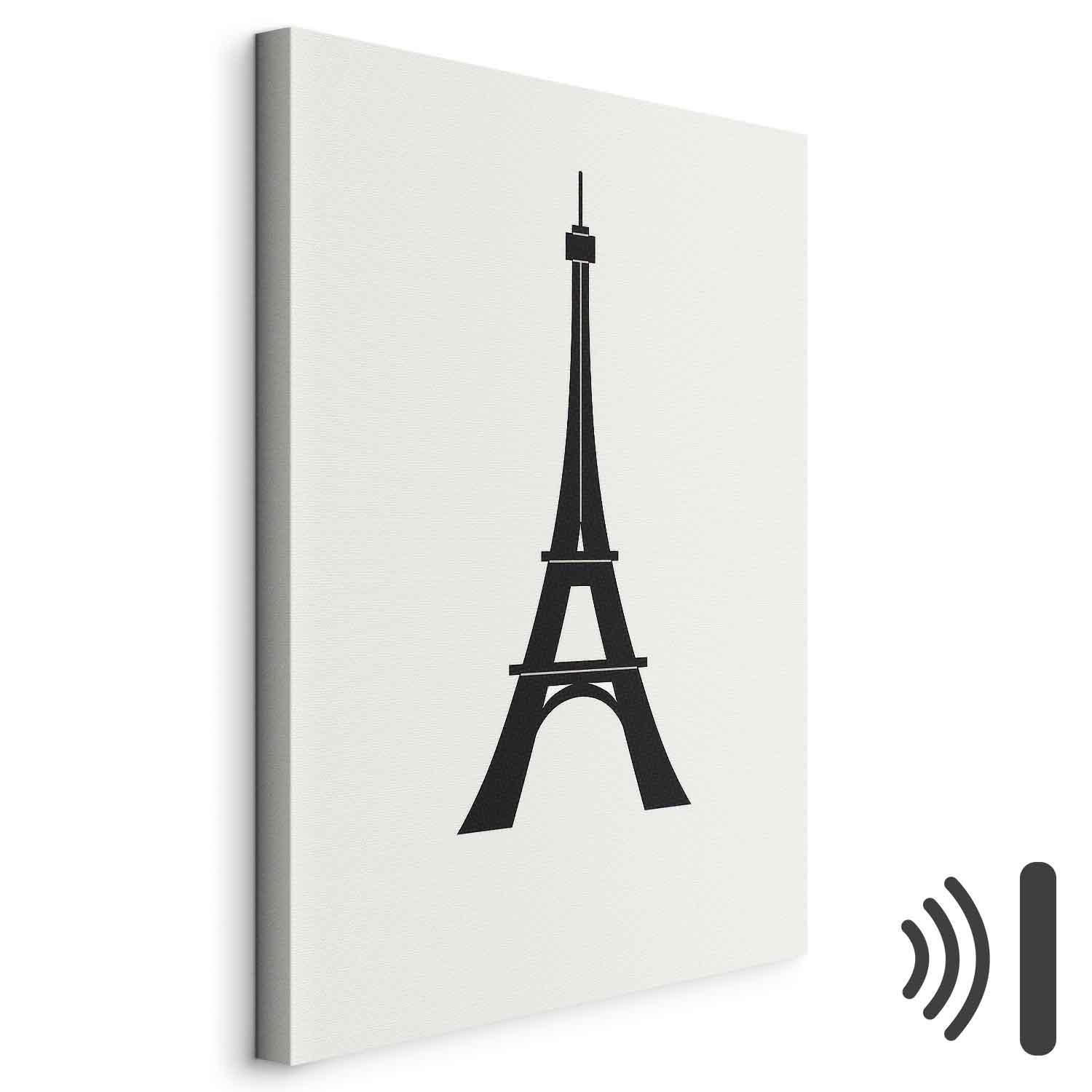 Leinwandbild - Eiffel Tower Simple Graphics in Black and White