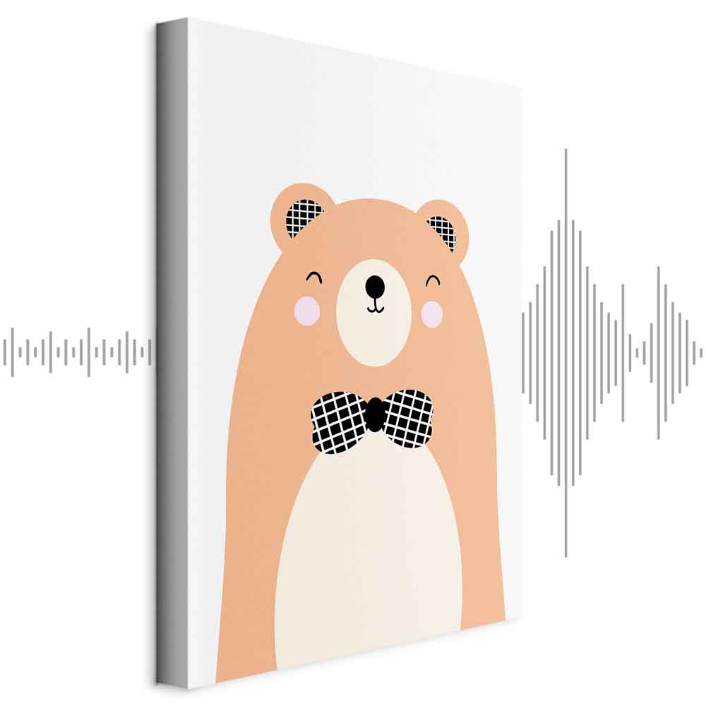 Leinwandbild - Teddy Bear in Bow Tie (1 Part) Vertical