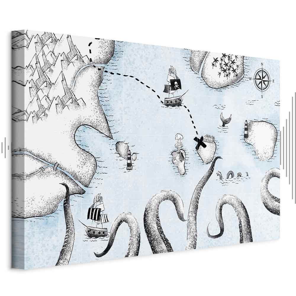 Leinwandbild - Treasure Map (1 Part) Wide