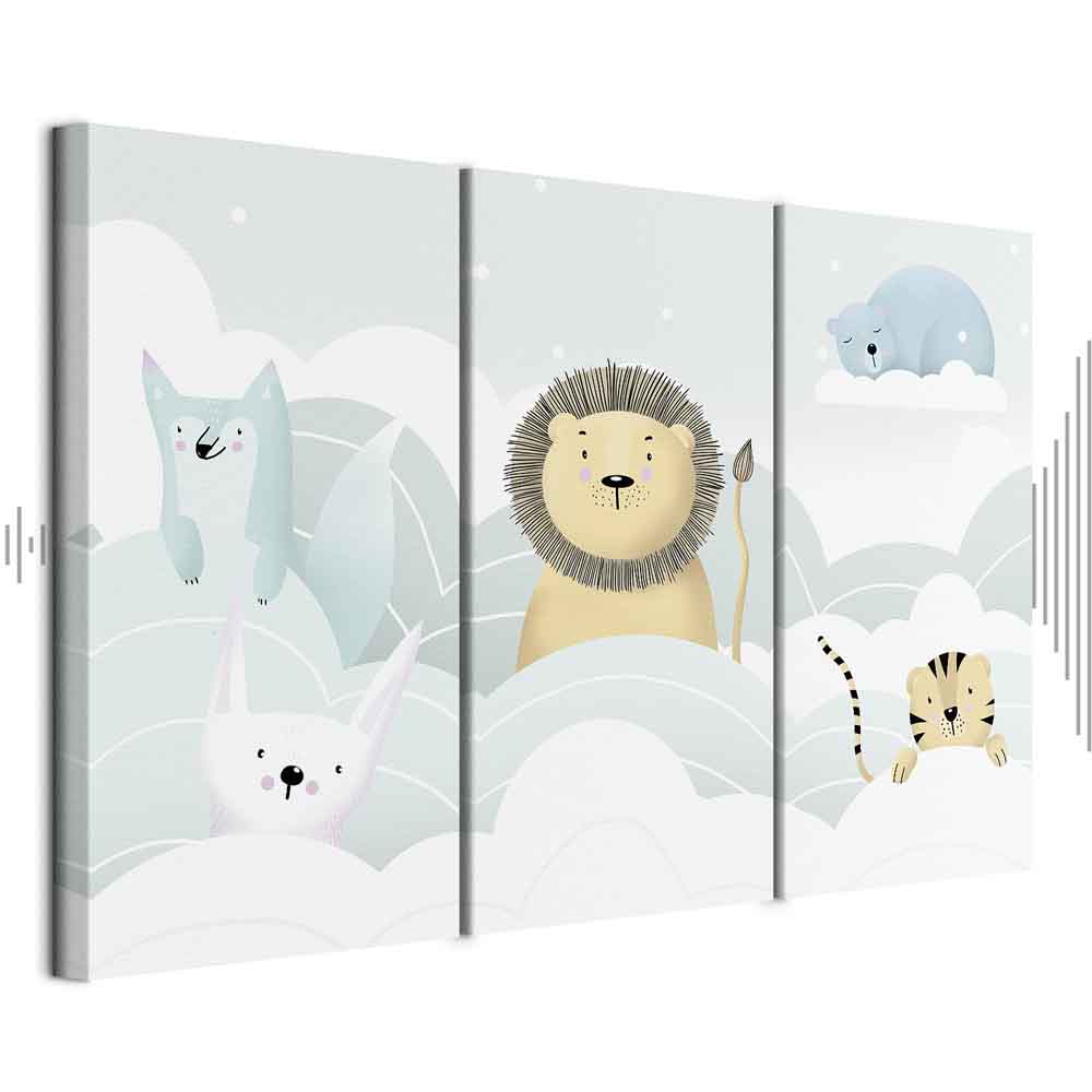 Leinwandbild - Fairy-Tale Zoo (3 Parts)