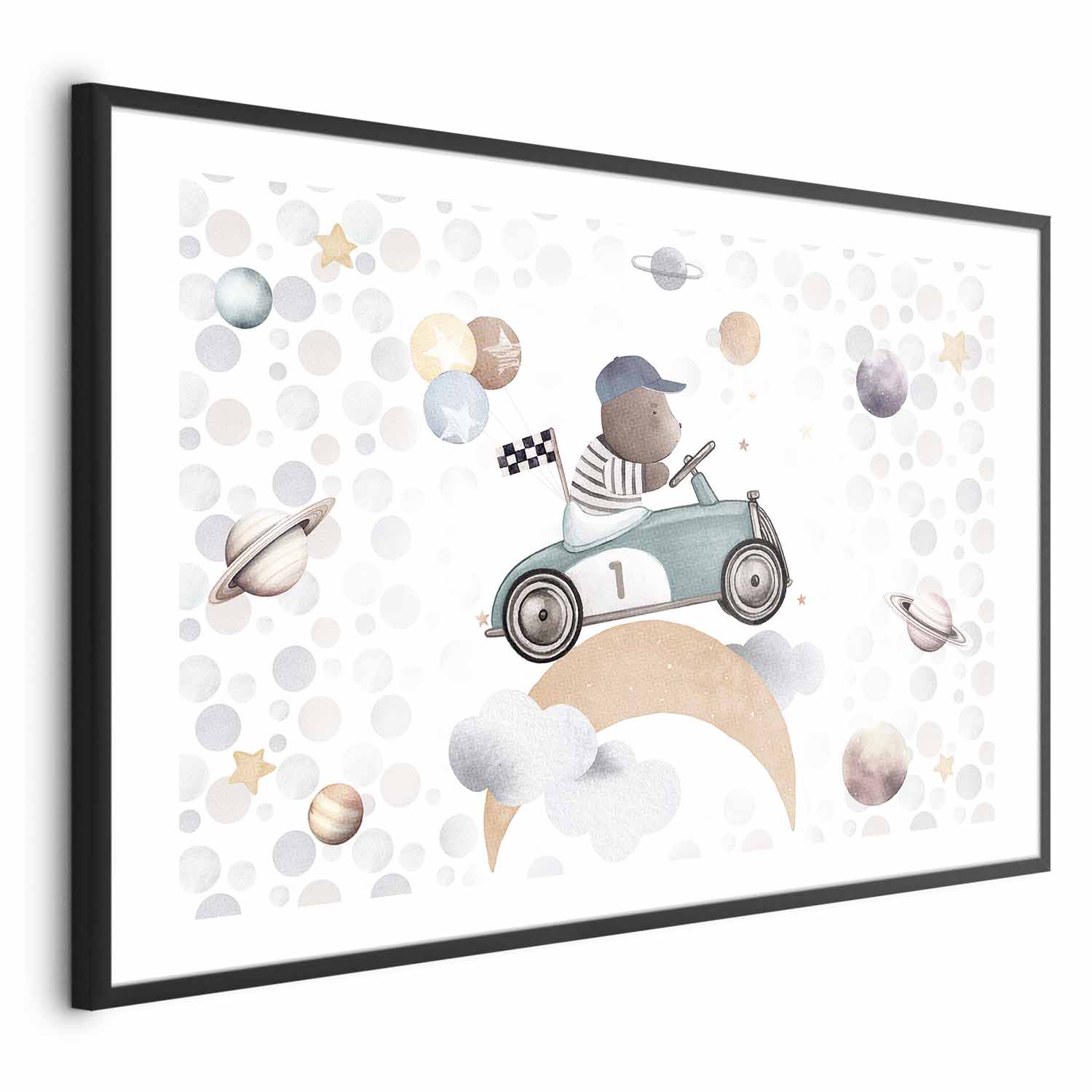 Poster - Bear in a Race Car