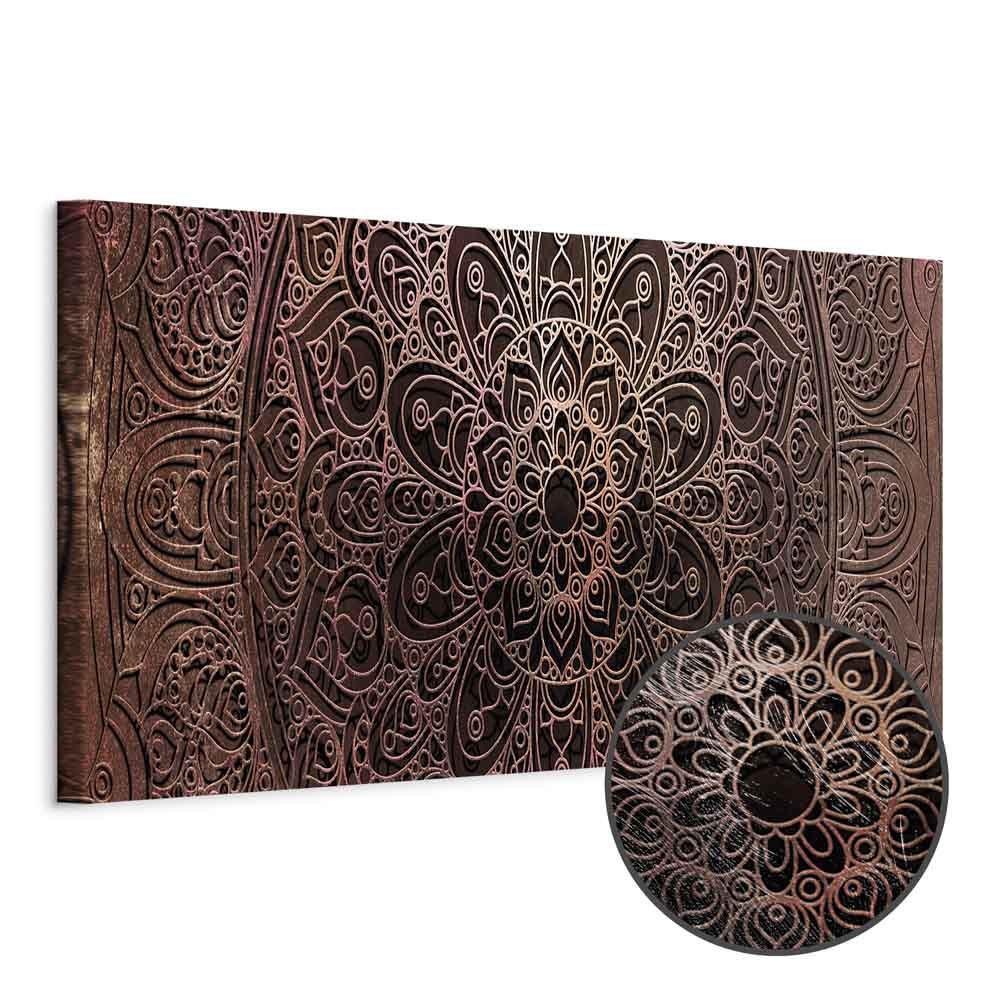 Leinwandbild - Mandala: Amber Silence
