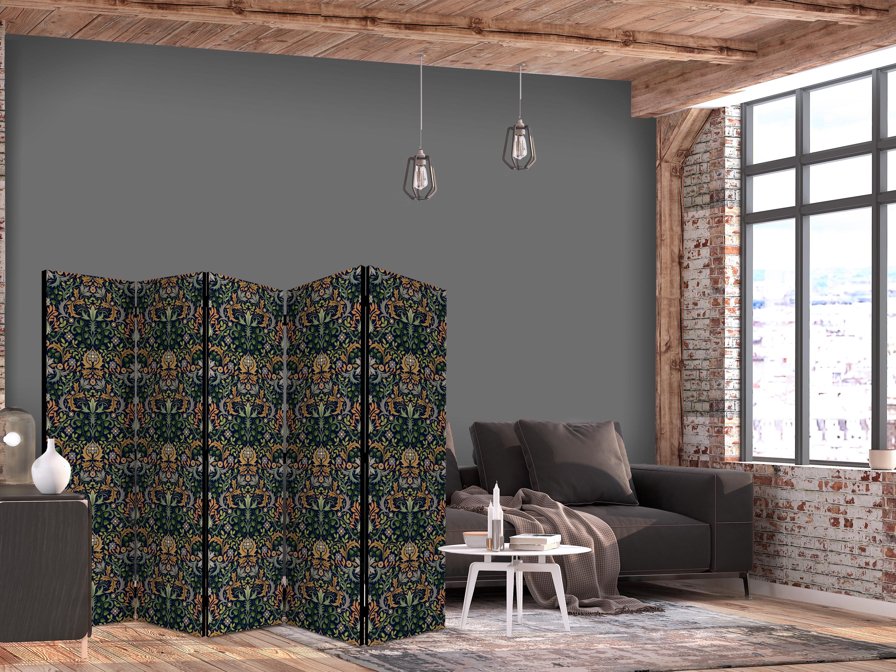 Paravent - Retro Vintage Intricate and Rich Pattern in Victorian Style.