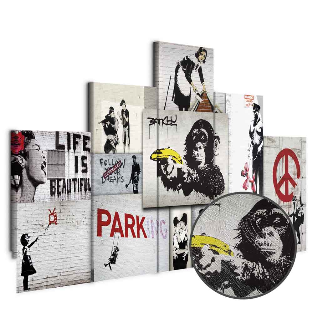 Leinwandbild - Street Crimes: Banksy Art