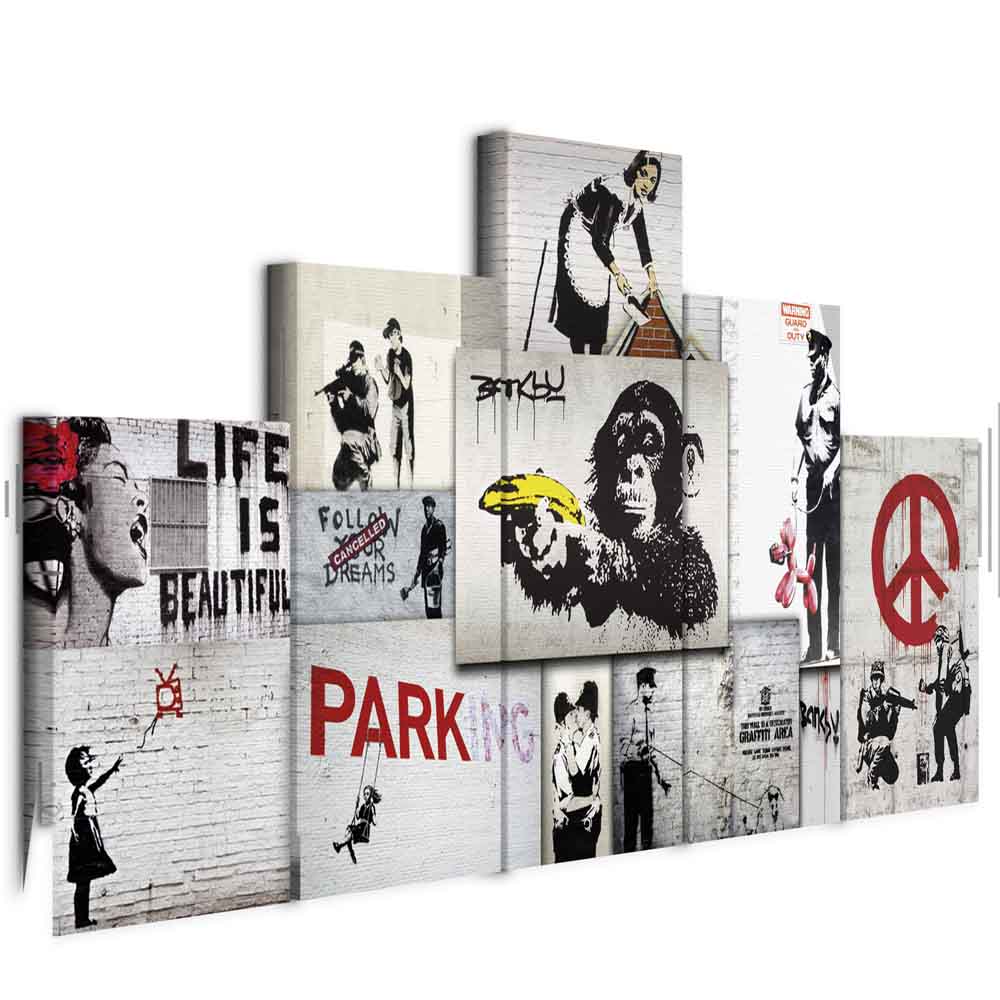 Leinwandbild - Street Crimes: Banksy Art