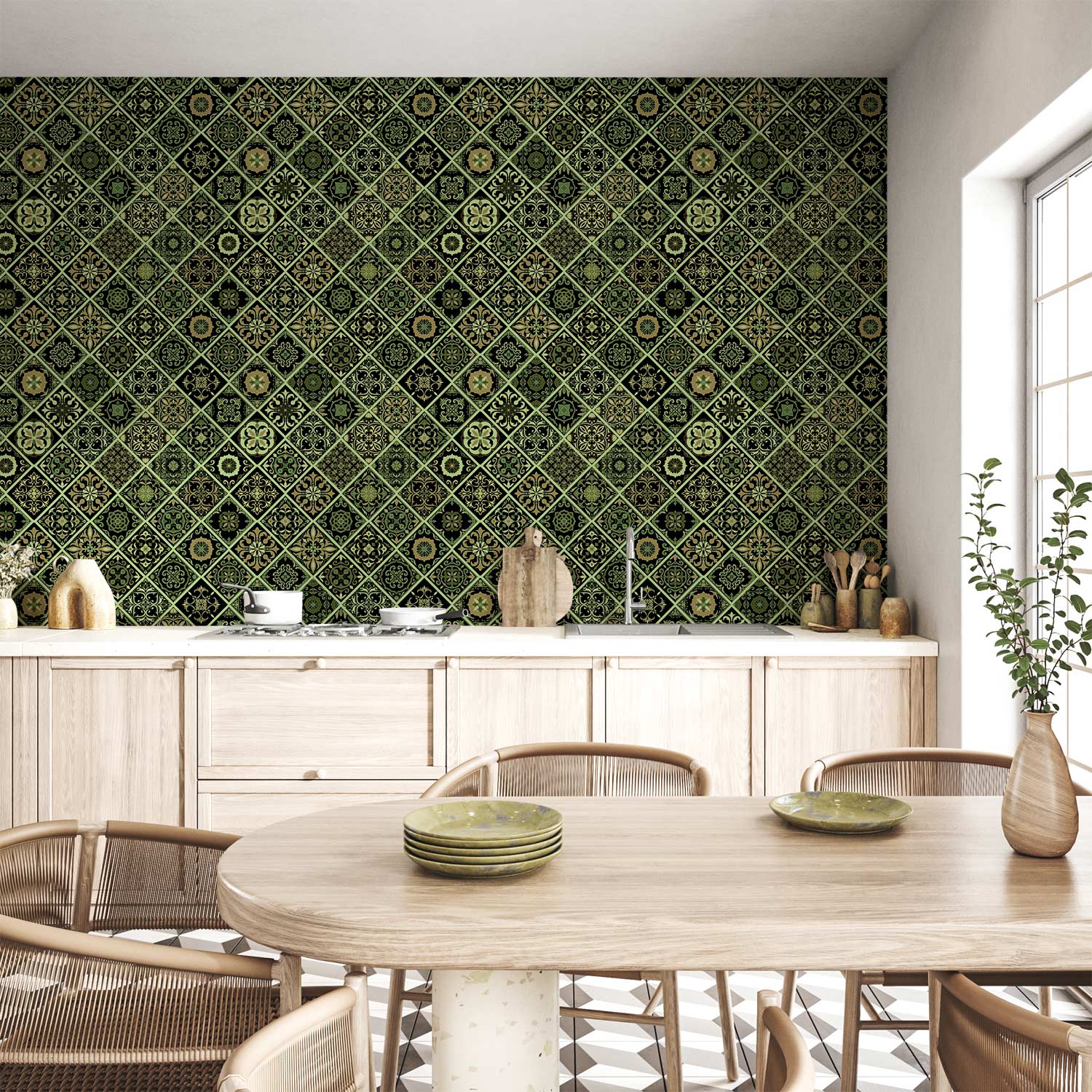 Tapete - Olive Mosaic