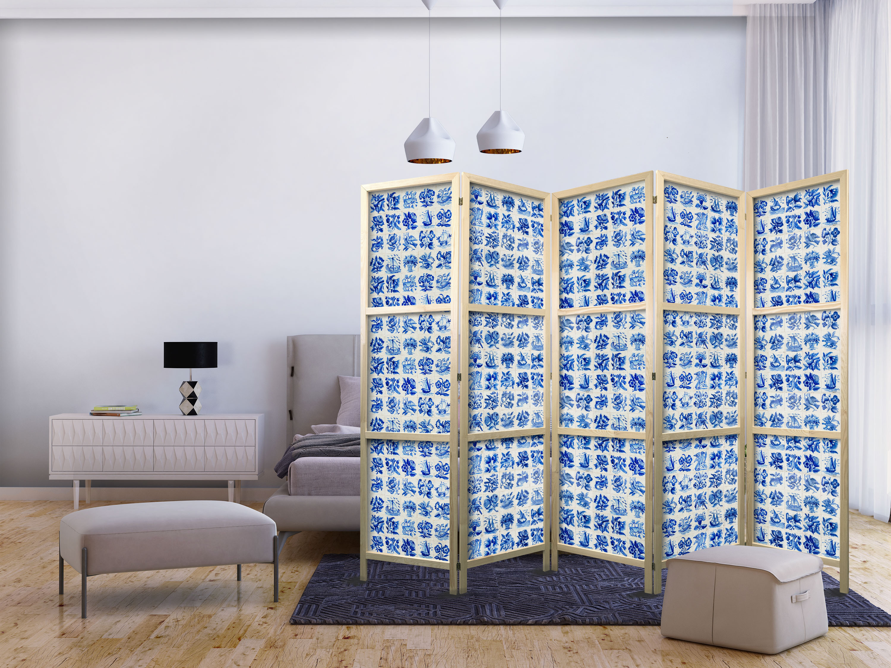 Japanischer Paravent - Ceramic Tiles - Traditional Portuguese Blue Tiles