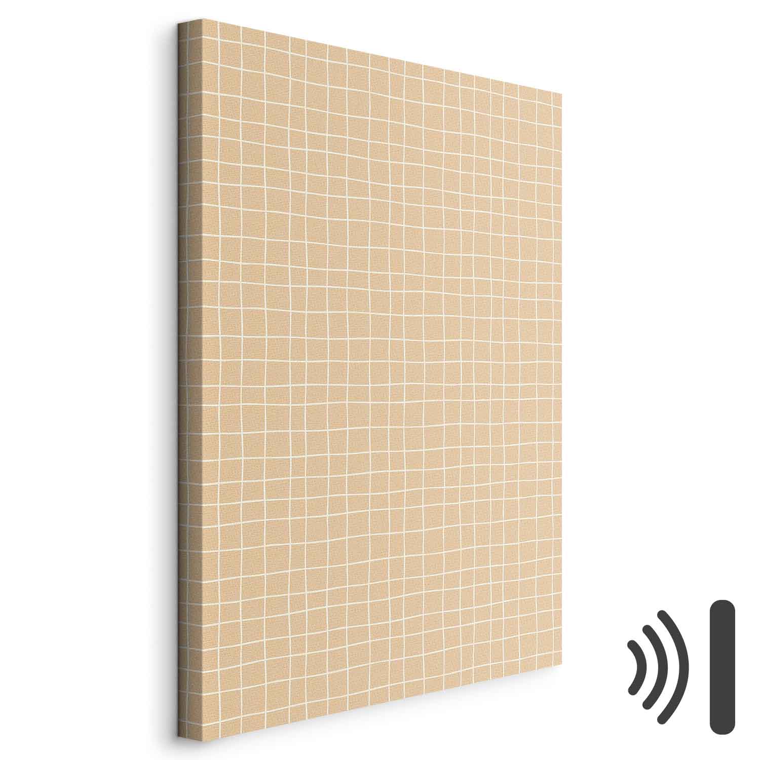 Leinwandbild - Waving Lines - Creamy Grid on a Noisy Pastel Background