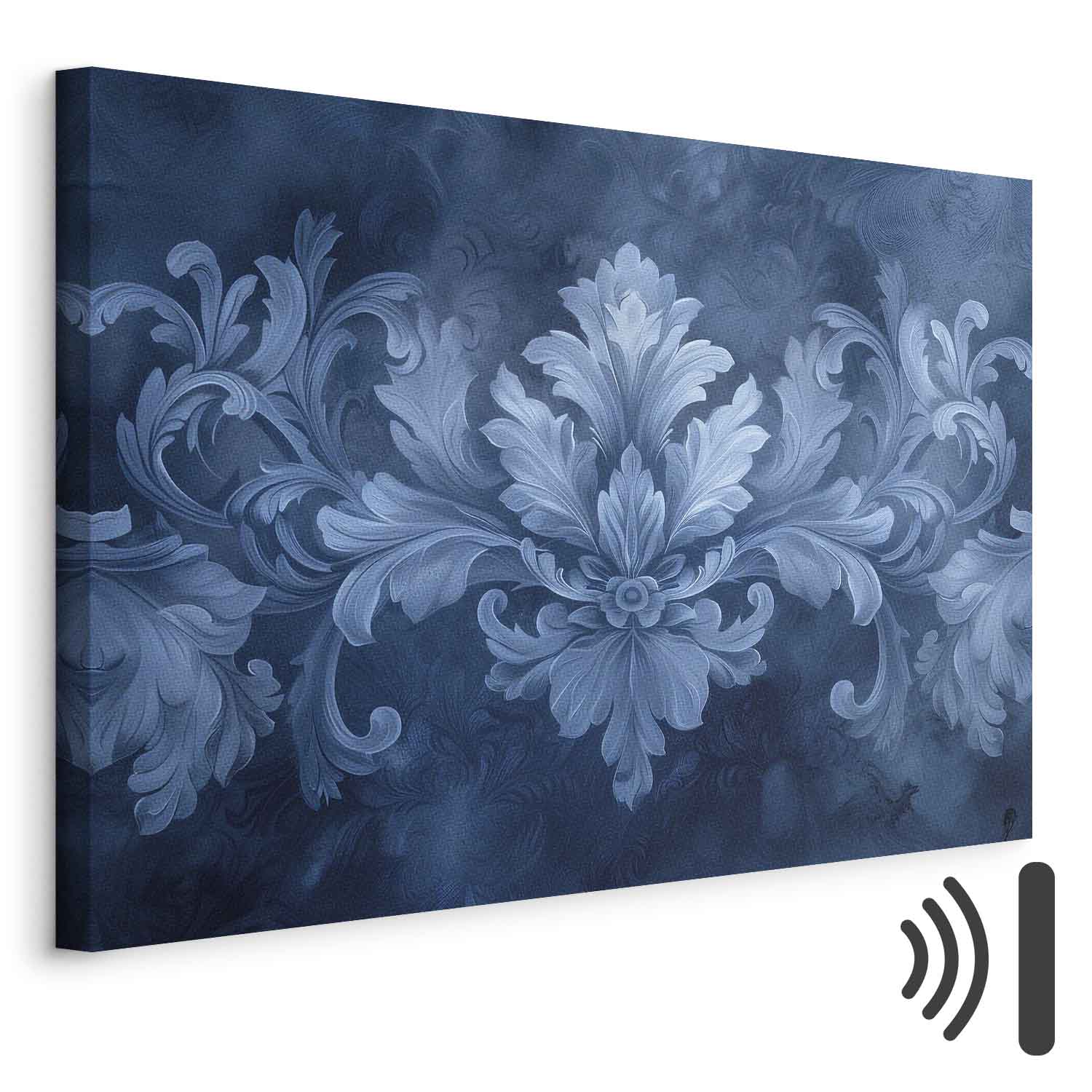 Leinwandbild - Ornament in Blue and Cool Colors Dark Blue Decoration