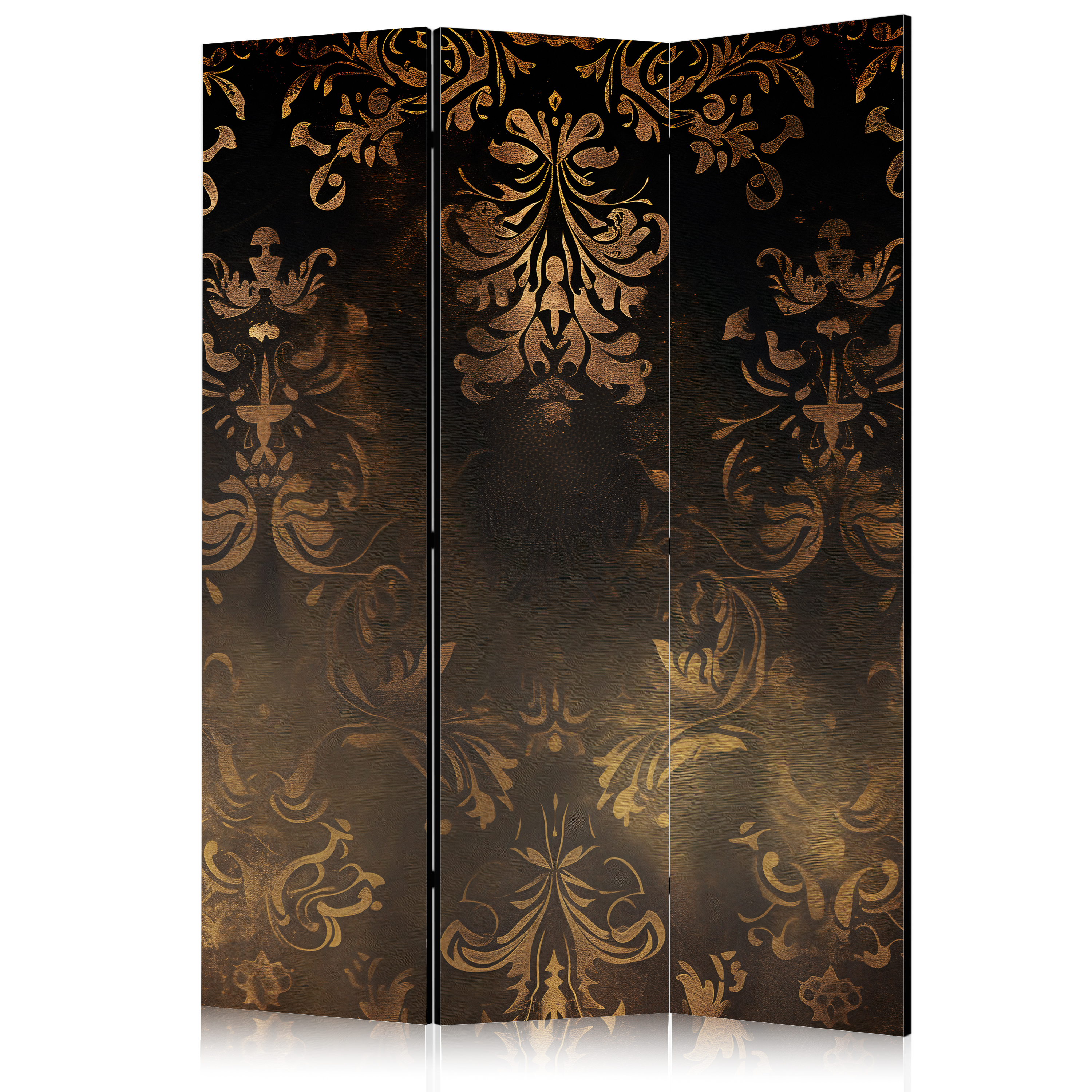 Paravent - Baroque Ornaments in Patinated Gold and Bronze - Retro Motif