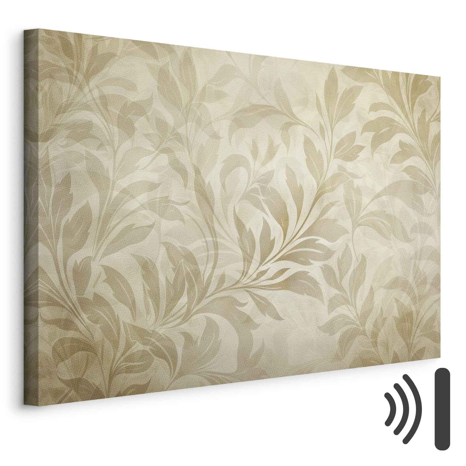 Leinwandbild - Botanical Motif with Leaves and Vines in Sand Colors