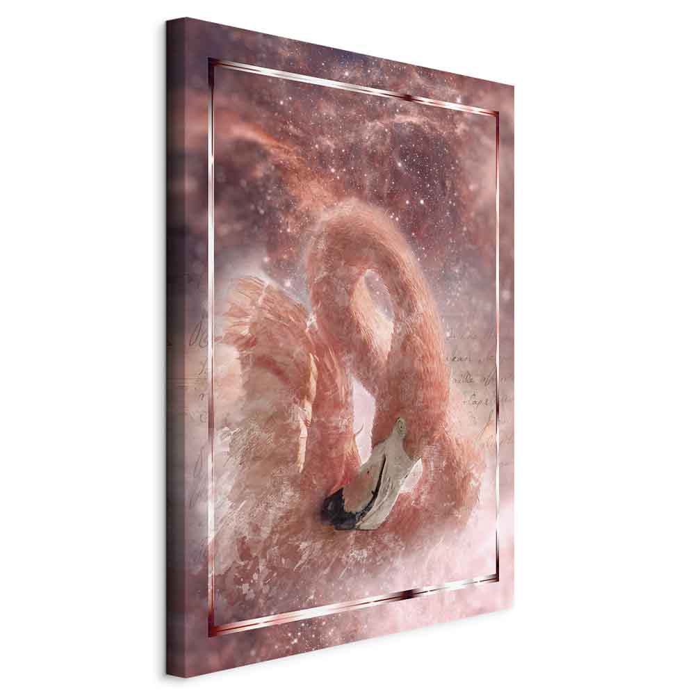 Leinwandbild - Space Flamingo (1 Part) Vertical