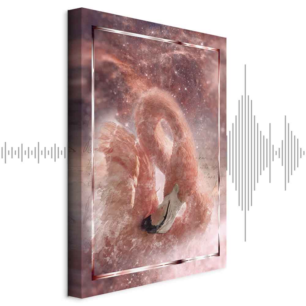Leinwandbild - Space Flamingo (1 Part) Vertical