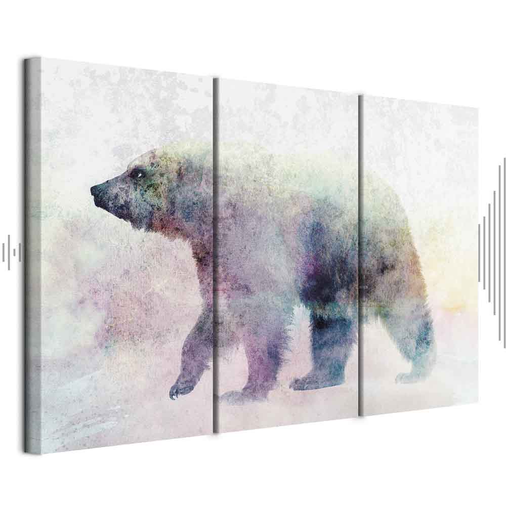 Leinwandbild - Lonely Bear (3 Parts)
