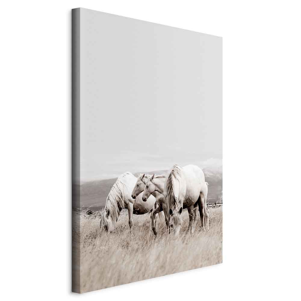 Leinwandbild - White Horses (1 Part) Vertical